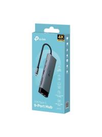 TP-LINK UH9120C 9 PORT 4K 60Hz HDMI Gigabit RJ45 Port, 100W Hızlı Şarj, SD ve MicroSD Kart Yuvası, 5Gbps USB-C HUB